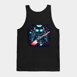 Galactic Guardian Cat: Space Sword Spectacle Tank Top